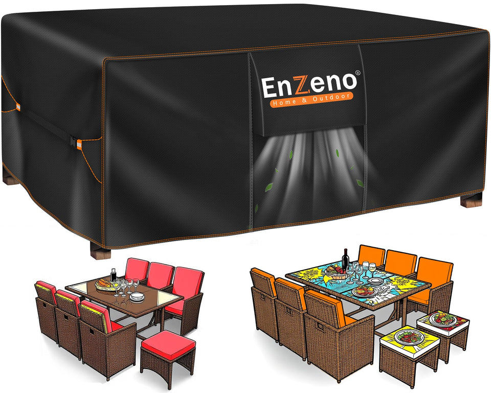 Enzeno patio cover over furniture protects from rain and sun