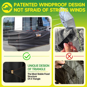Enzeno cover with stereo vent reduces interior condensation.