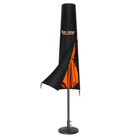 Enzeno umbrella cover fits 7ft square umbrellas with a snug zipper enclosure for rain protection.