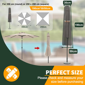 Enzeno umbrella cover with zip-up design highlights a durable waterproof zipper protecting fabric.