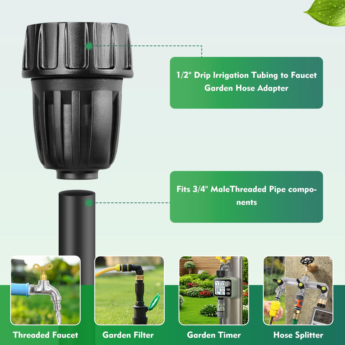 EoaMen barbed locking nut design prevents hose slippage
