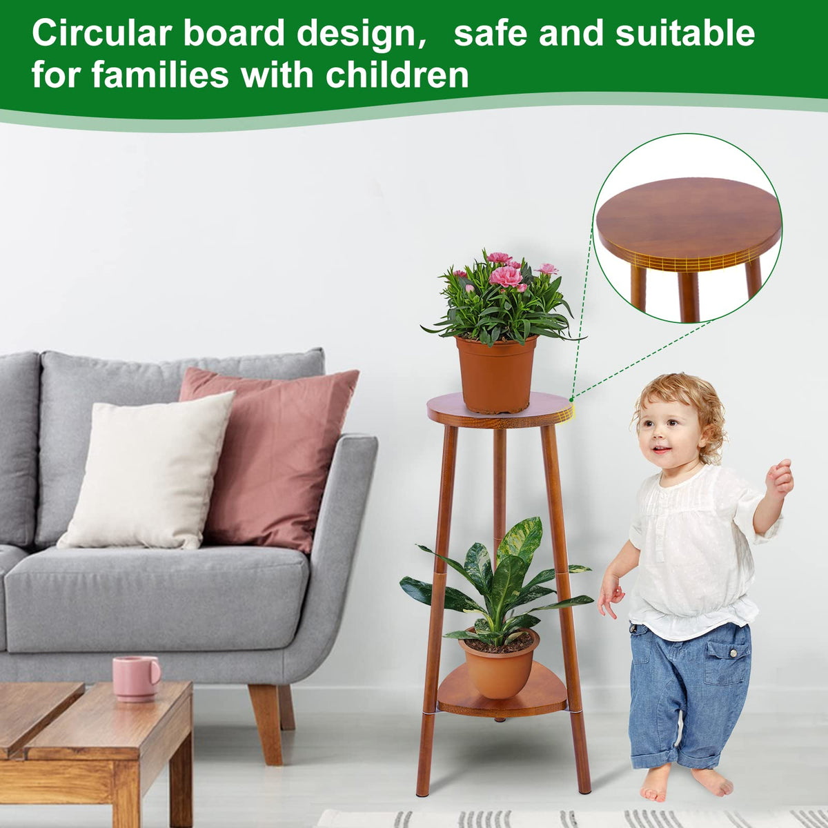 Eocogup convertible plant stand offers two configurations for flexible decor.