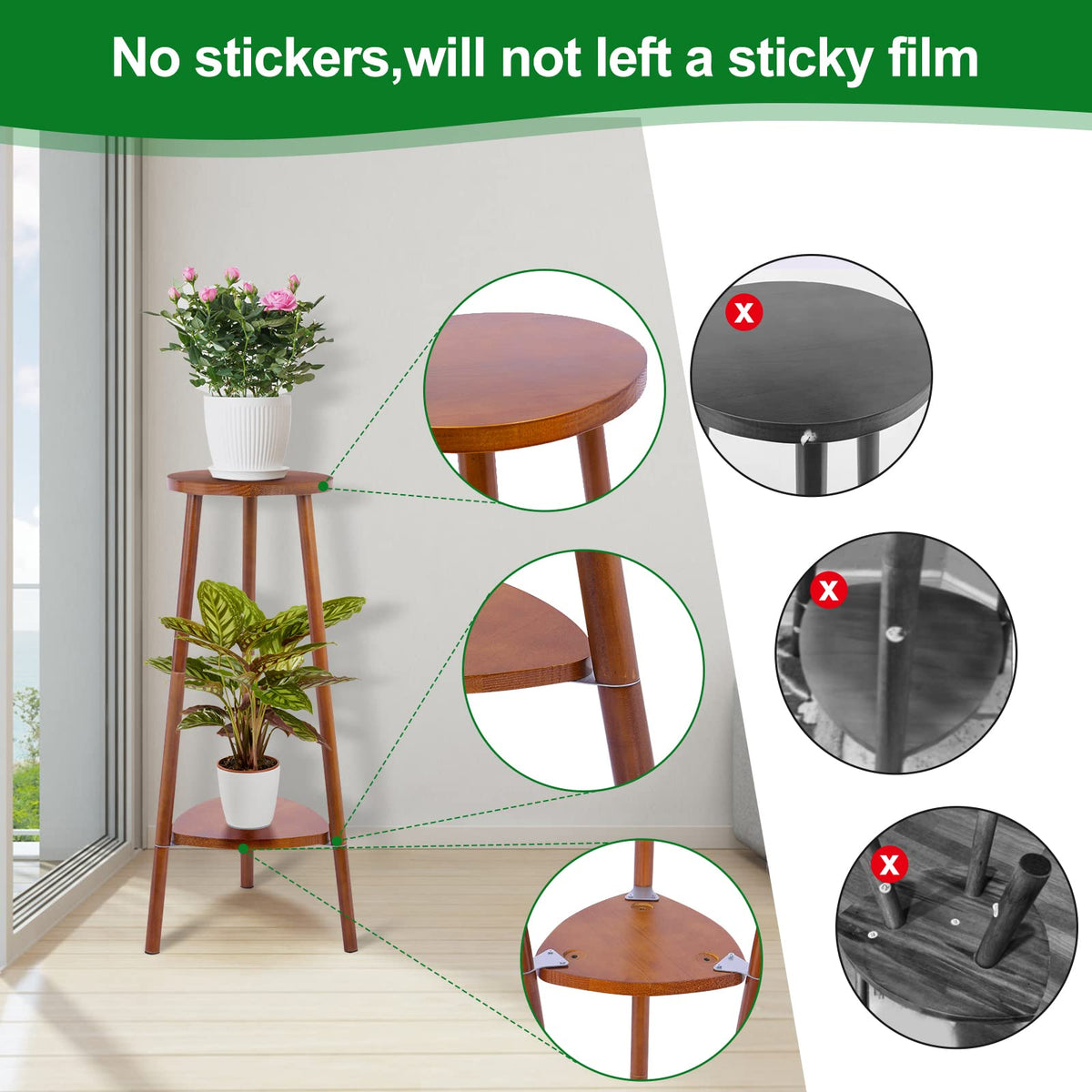 Eocogup easy-assembly plant stand assembles in minutes.