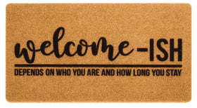 Eohak Welcome-Ish mat close-up fiber texture for dirt scraping