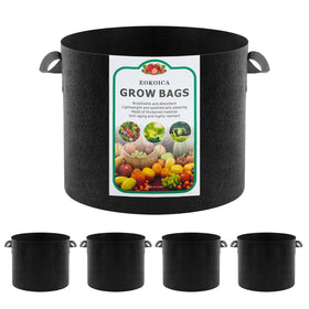 EOKOICA 5-gallon grow bag with reinforced handles for easy plant transport.