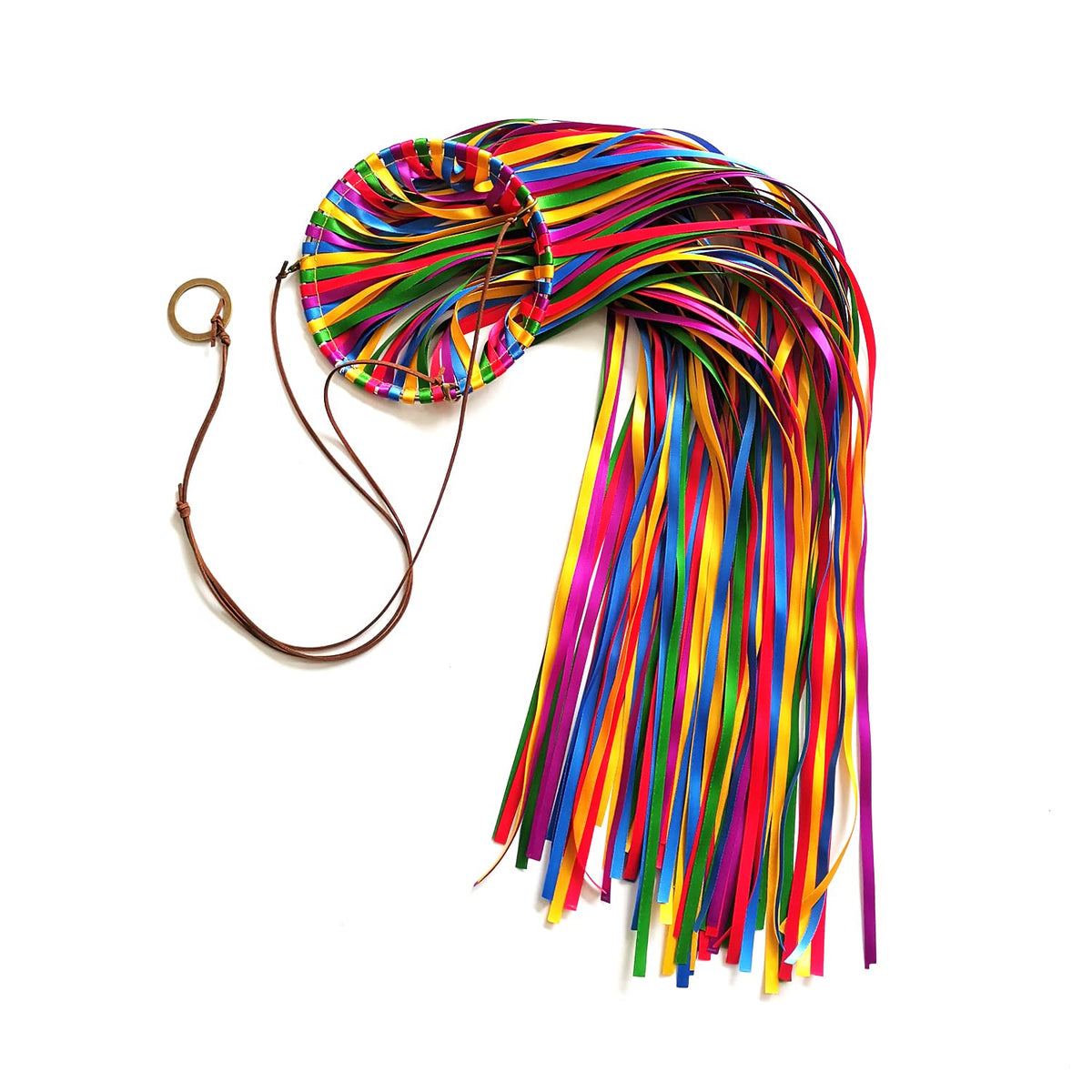 EONBES Satin Ribbon Windsock front view shows vibrant movement for outdoor decor.