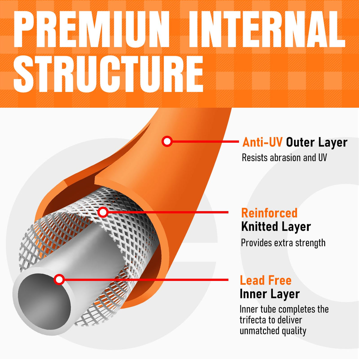 EOOIO 5/8-inch inner diameter ensures steady flow.