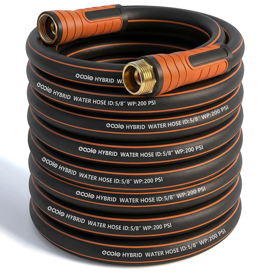 EOOIO garden hose 75 ft with no kink design for smooth watering.