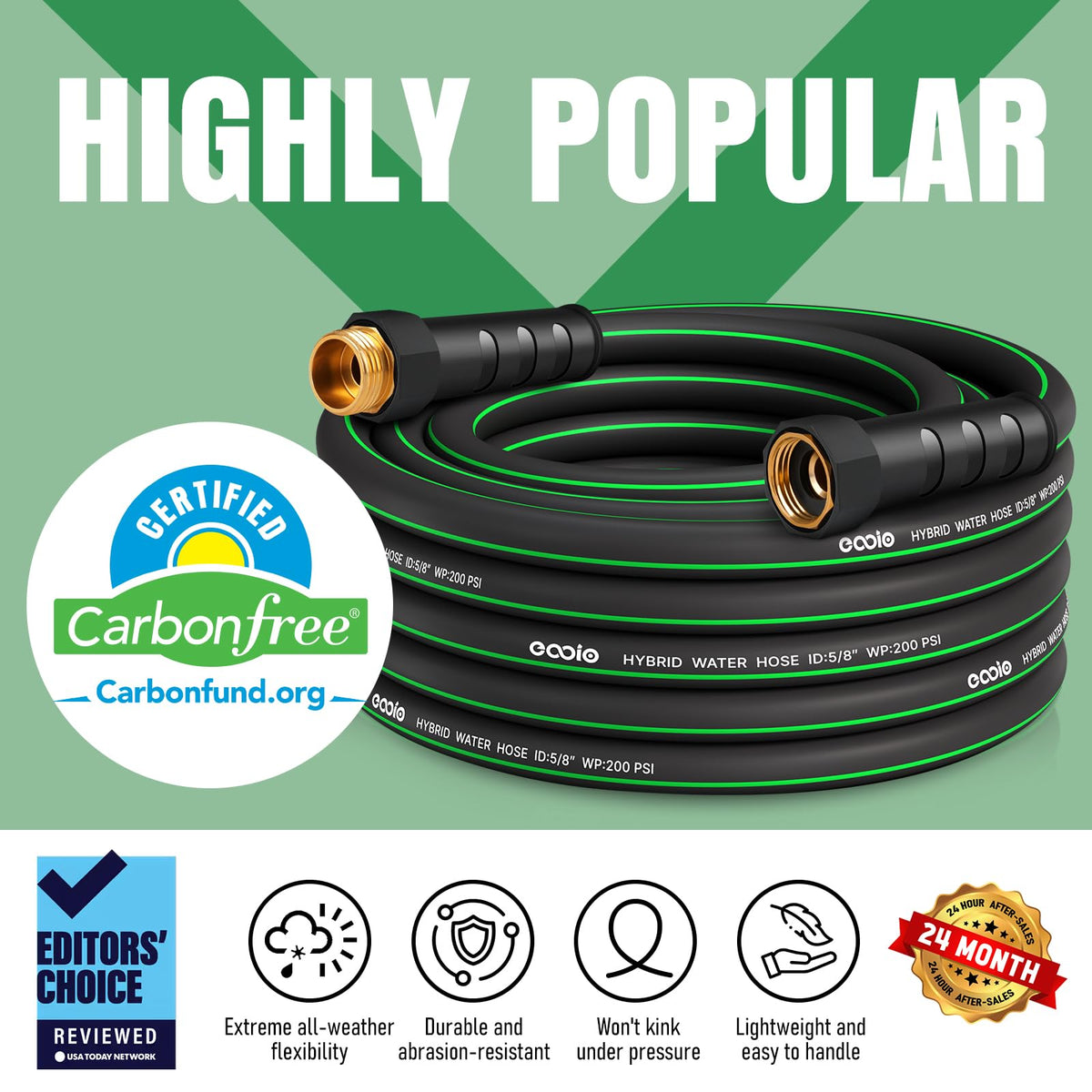 EOOIO flexible hose exterior with durable outer layer for easy storage