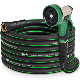 EOOIO garden hose 25ft with spray nozzle for versatile watering tasks