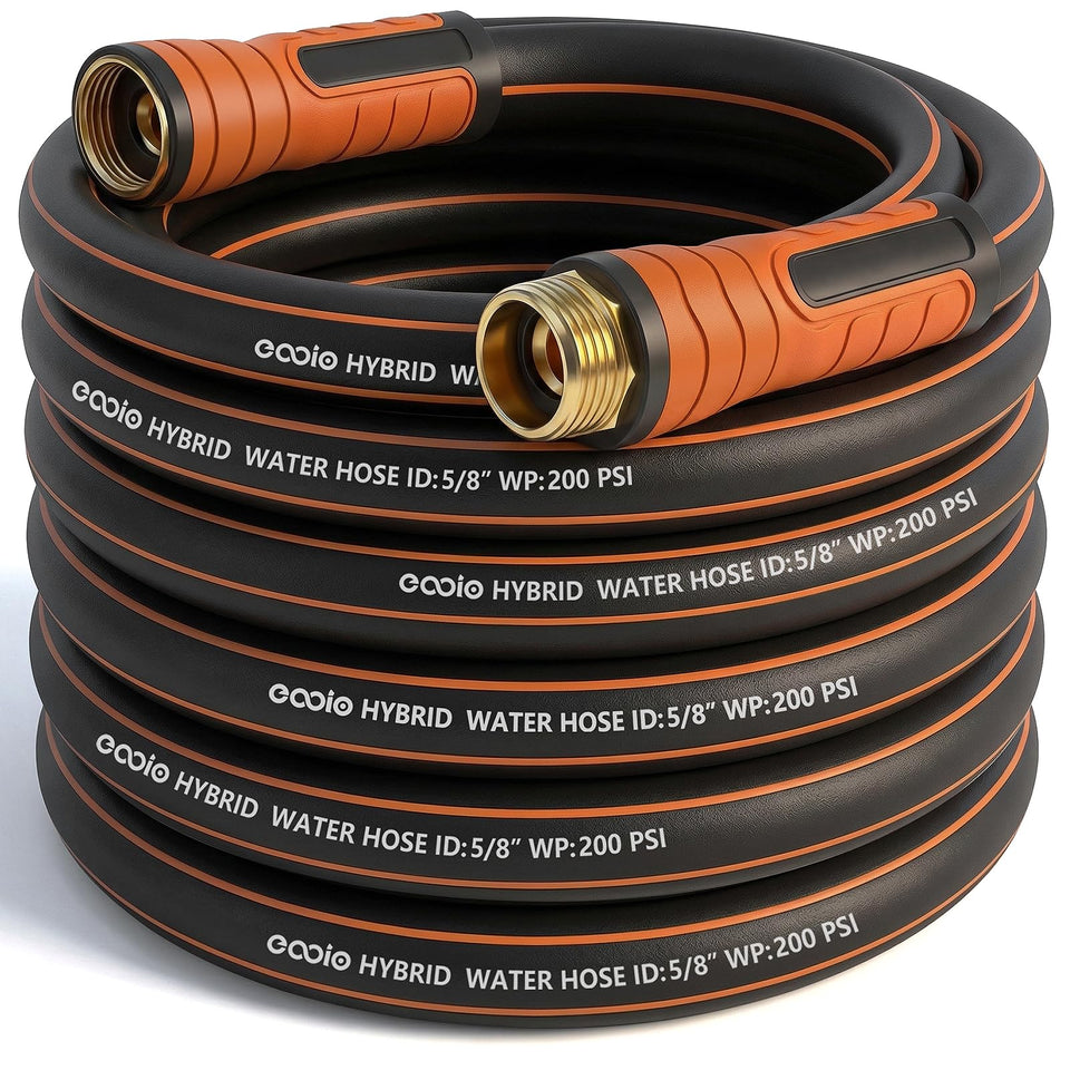 EOOIO Garden Hose 35ft coil shows compact storage and lightweight design.