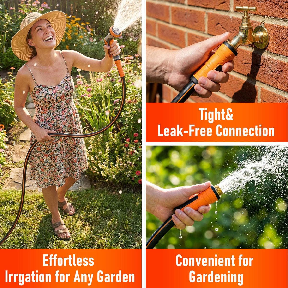 EOOIO garden hose all-weather flexibility supports year-round watering.