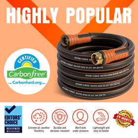 EOOIO garden hose with swivel handle for easy maneuverability.