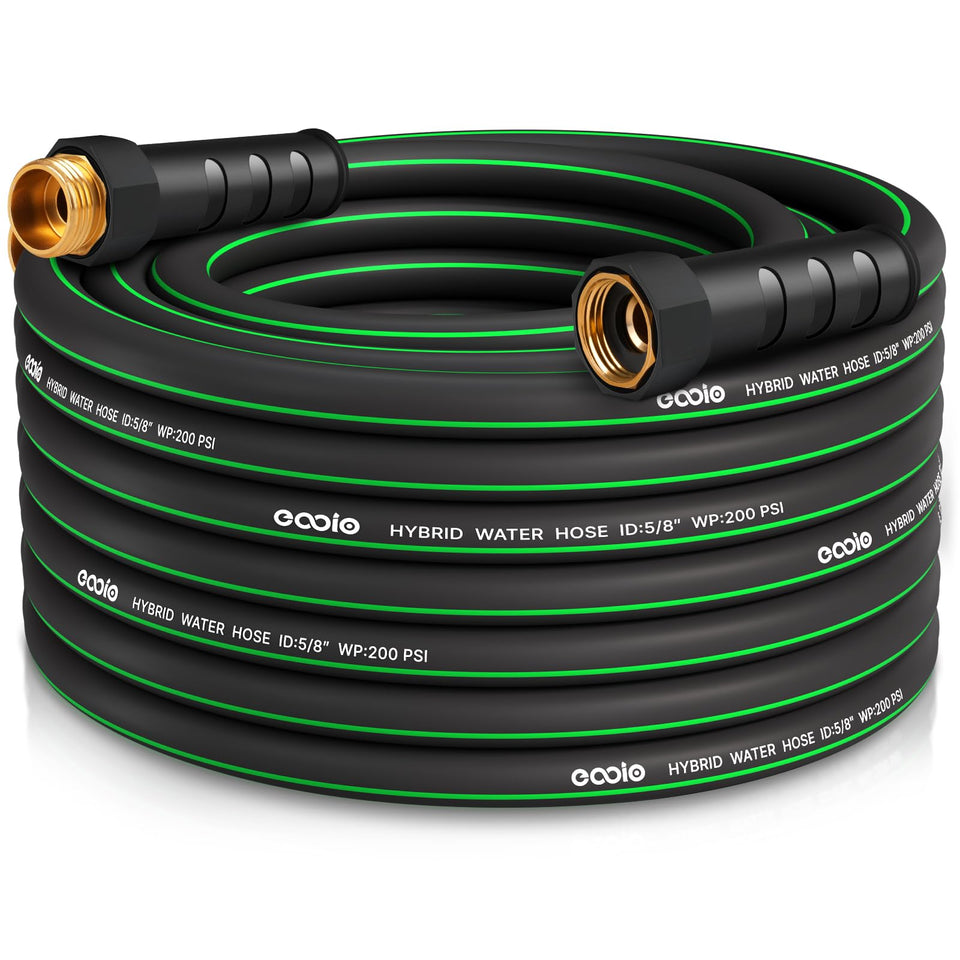 EOOIO heavy-duty garden hose 35ft material construction demonstrates durable, abrasion-resistant design.