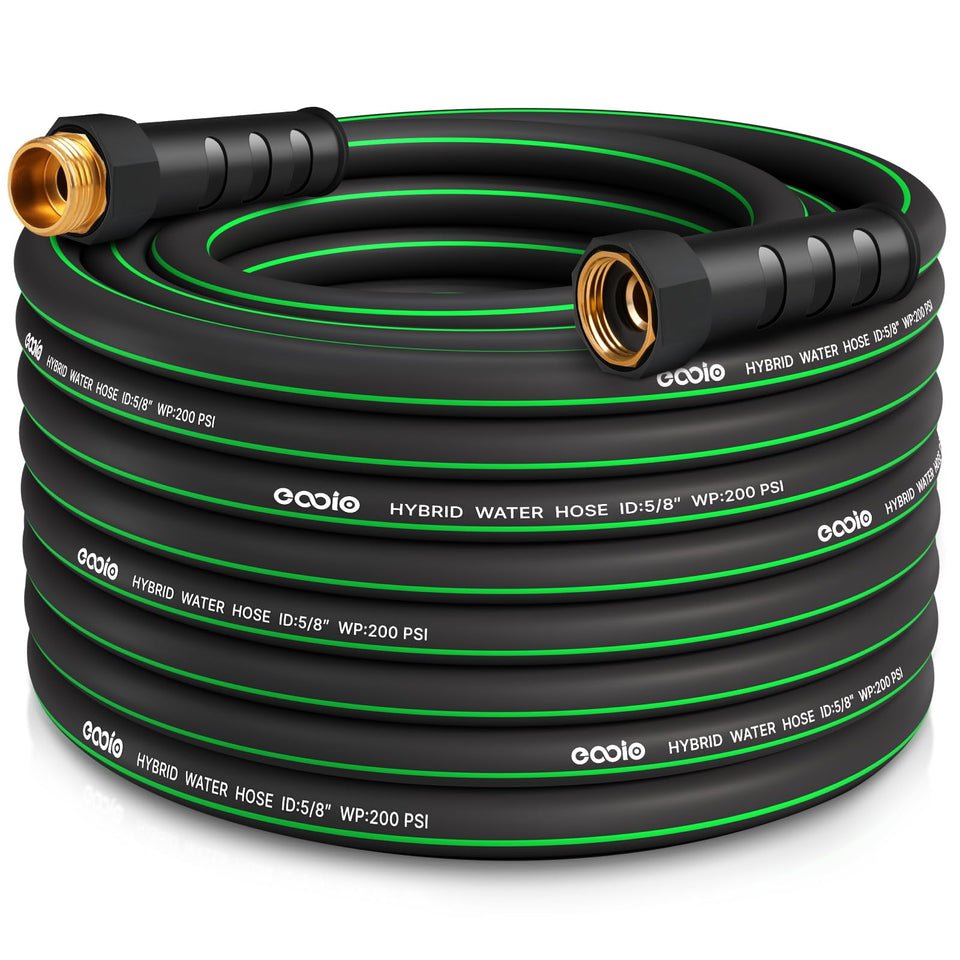 EOOIO heavy duty hose with copper bullet fittings ensures leakproof connections.