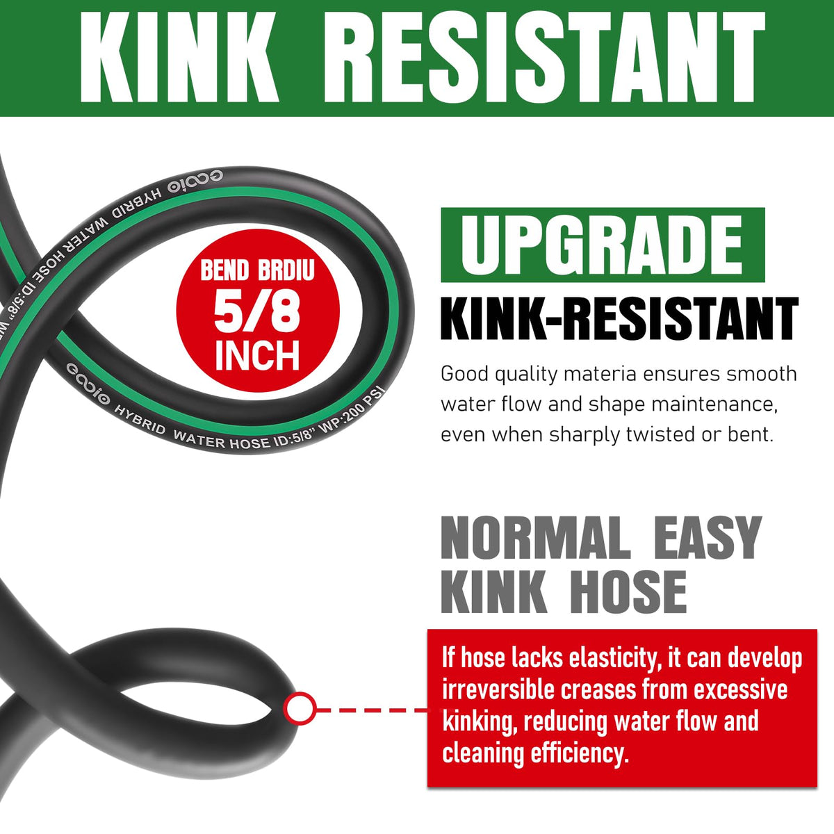 EOOIO lightweight hose shown compact for simple storage.