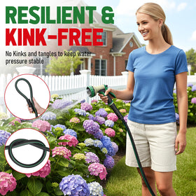 EOOIO memory-design garden hose stays straight, preventing tangles during use.