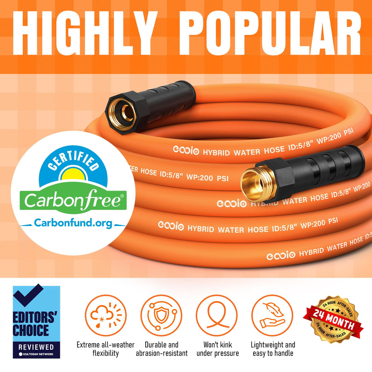 EOOIO non-expandable hose demonstrating kink-resistant flexibility in temperature extremes.