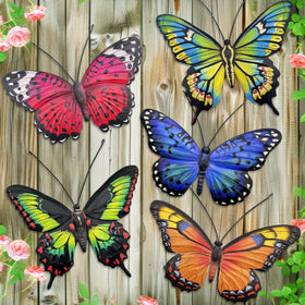 EOORAU metal butterflies set of 5 add vibrant outdoor wall art.