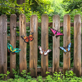 EOORAU 3D metal butterfly with lifelike wing folds for outdoor charm.