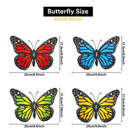 EOORAU metal butterfly wall art in red brightens patios and trees