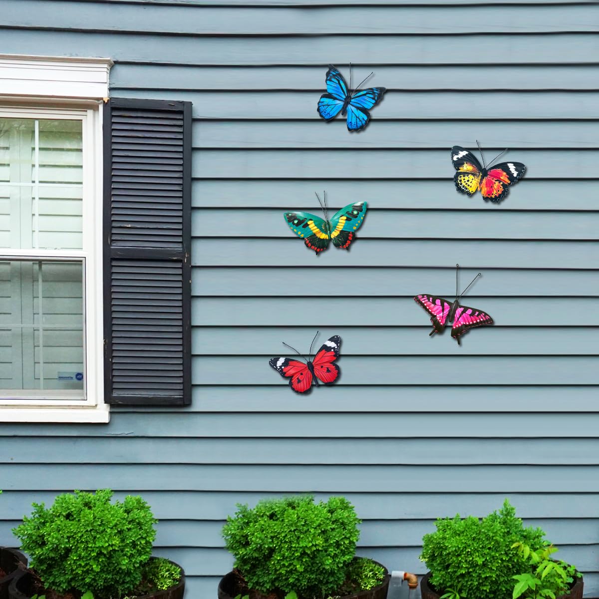 EOORAU durable iron butterflies resist weather and fading