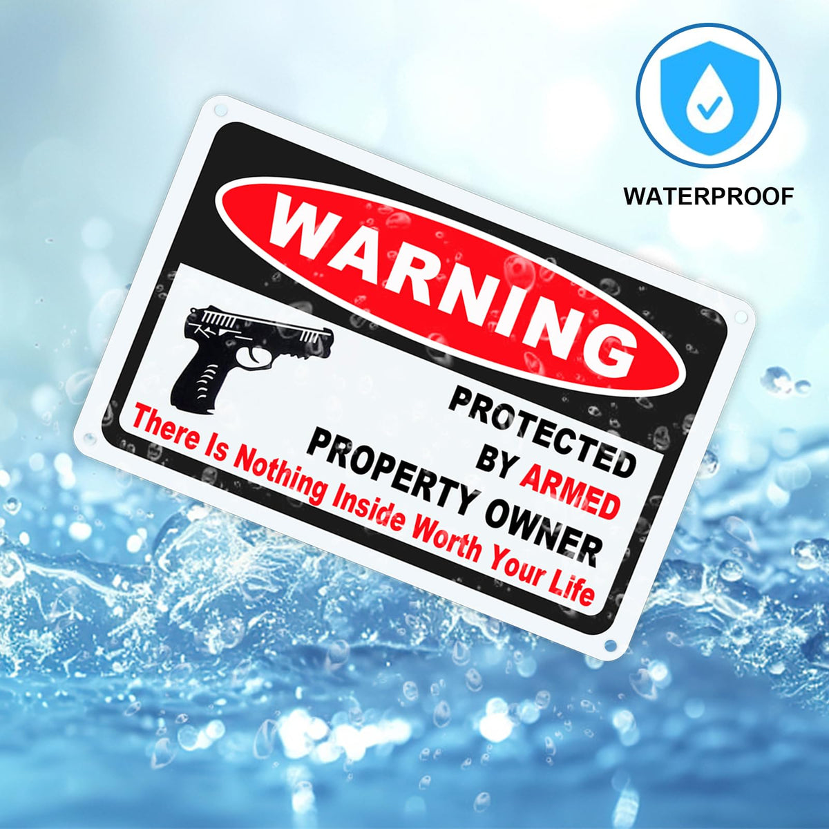 Eoppen gun sign suitable for indoor and outdoor use in all weather.
