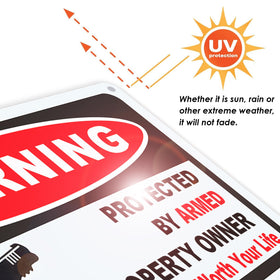 Eoppen gun sign with reflective coating increases visibility at night.