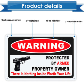 Eoppen rust-free aluminum gun sign for durable outdoor use.