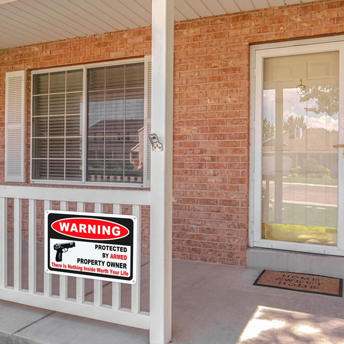 Eoppen two-pack gun signs provide clear warning signs for properties.