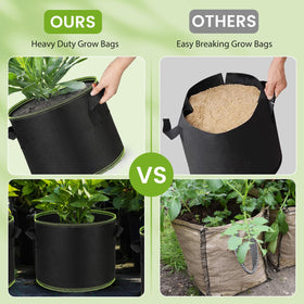 300g fabric provides durable, tear-resistant pots for outdoor vegetables.