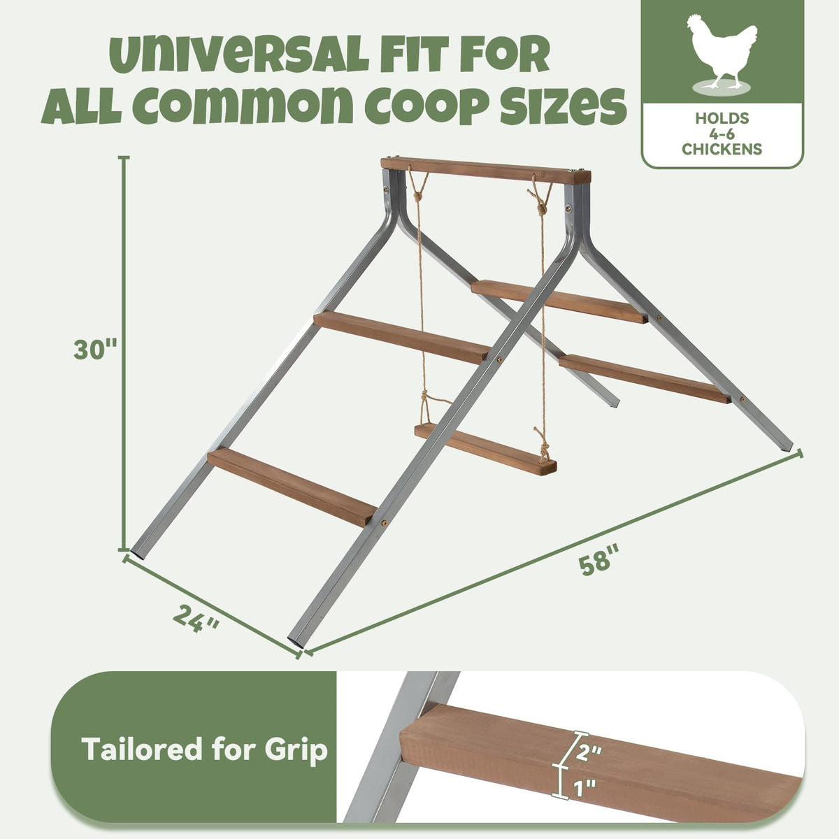 EOWOAN rustproof iron base supports outdoor coops with lasting stability.
