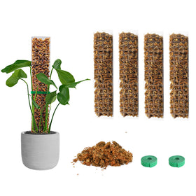EOX 4-pack 15-inch moss poles with D-shape support climbing Monstera plants