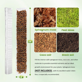 EOX 90-inch stake set used alongside moss poles for tall climbers