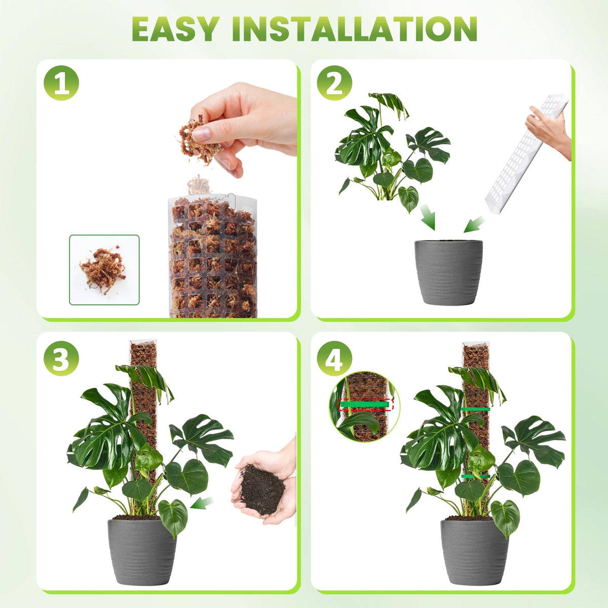 Garden ties from EOX to secure stems to moss poles