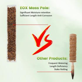 EOX moss pole installation guide showing folding crease and setup.
