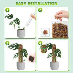 EOX moss pole concept with sphagnum moss for moisture retention.