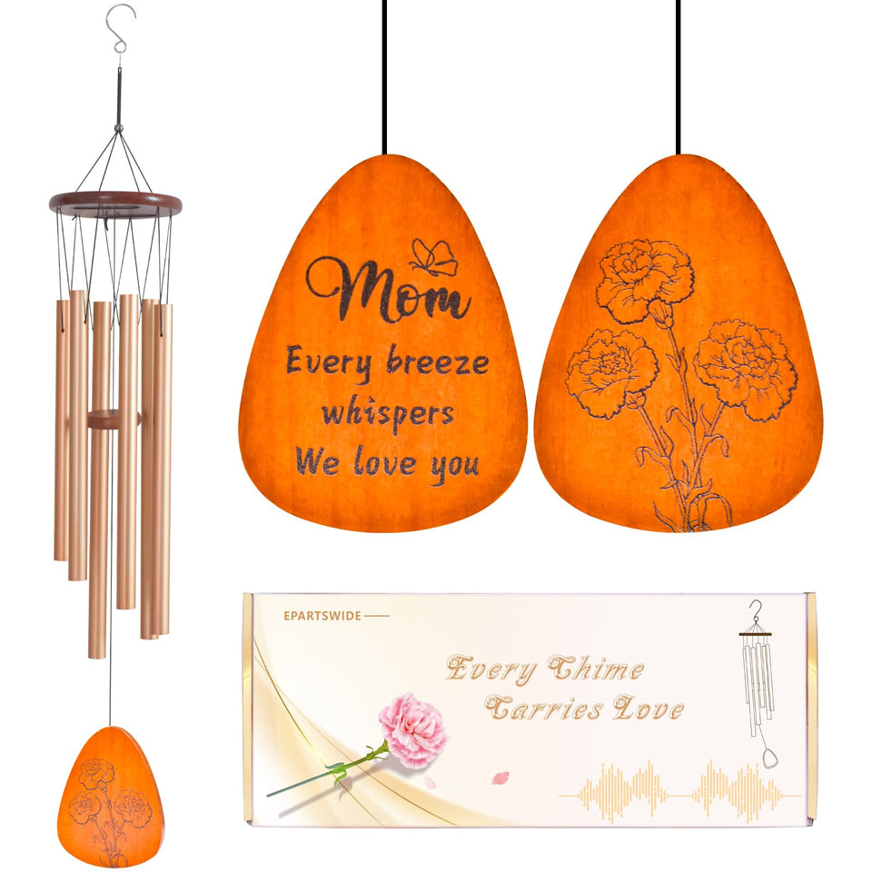 EPARTSWIDE 35-inch Moms Wind Chimes front view with soothing tones for outdoor decor.