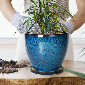 EPFamily ceramic planter closeup glaze detail ideal for accent styling.