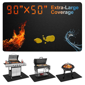Epinovo extra-large grill mat coverage protects decks from grease and spills.