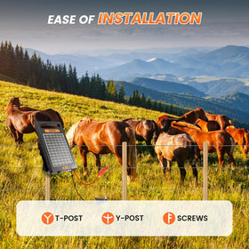 Epoify grounding rod installation around energizer for stability.
