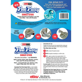 Epoxybond Pool Putty creates underwater seal for fast patching.