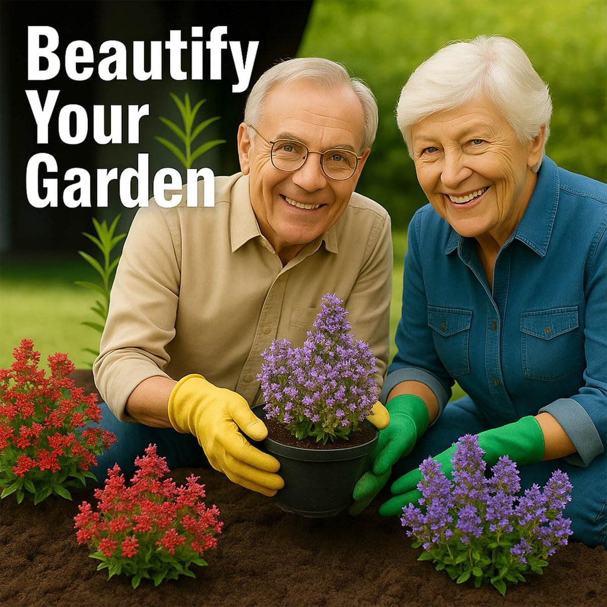 EquSym Creeping Thyme blossoms in red, purple, and blue attracting pollinators.