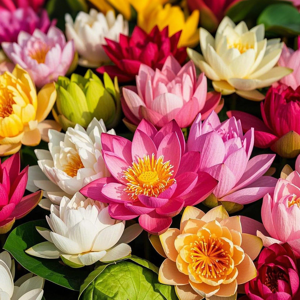 EquSym Lotus Seeds Pack shows a diverse color mix for a striking pond display.