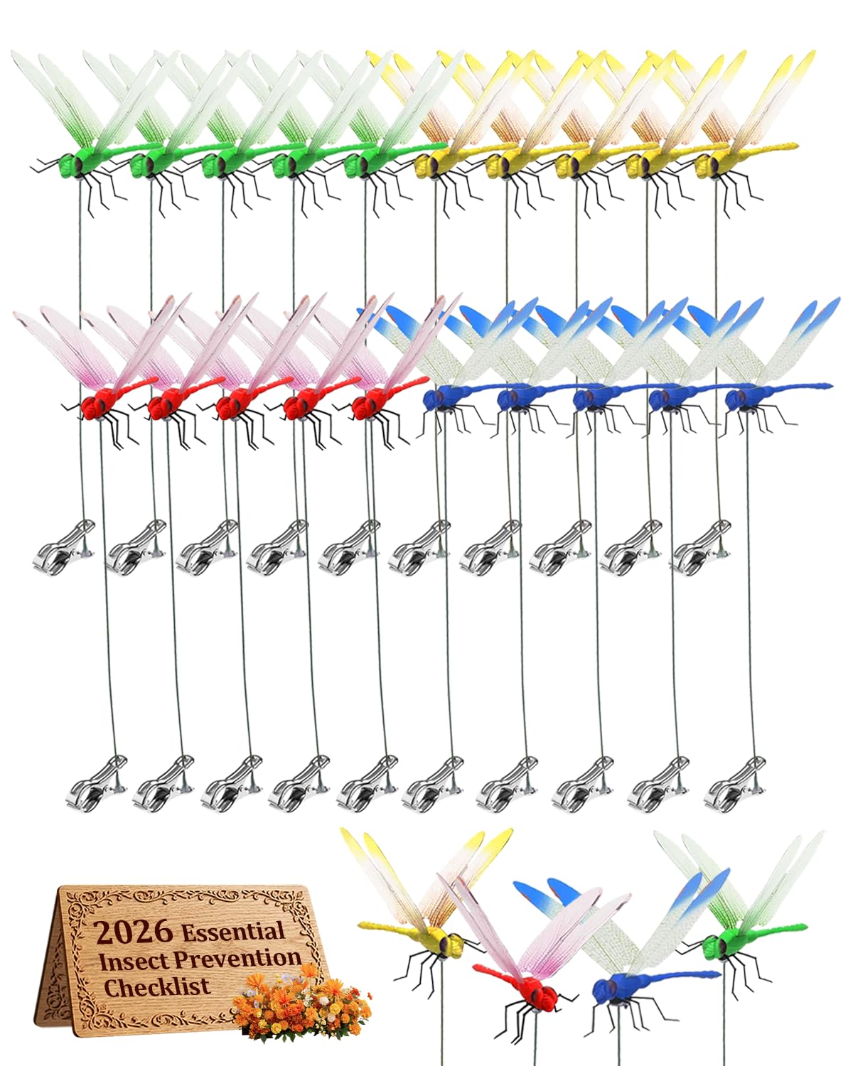 EQUELY dragonfly clip garden decor adds sunlit color and motion