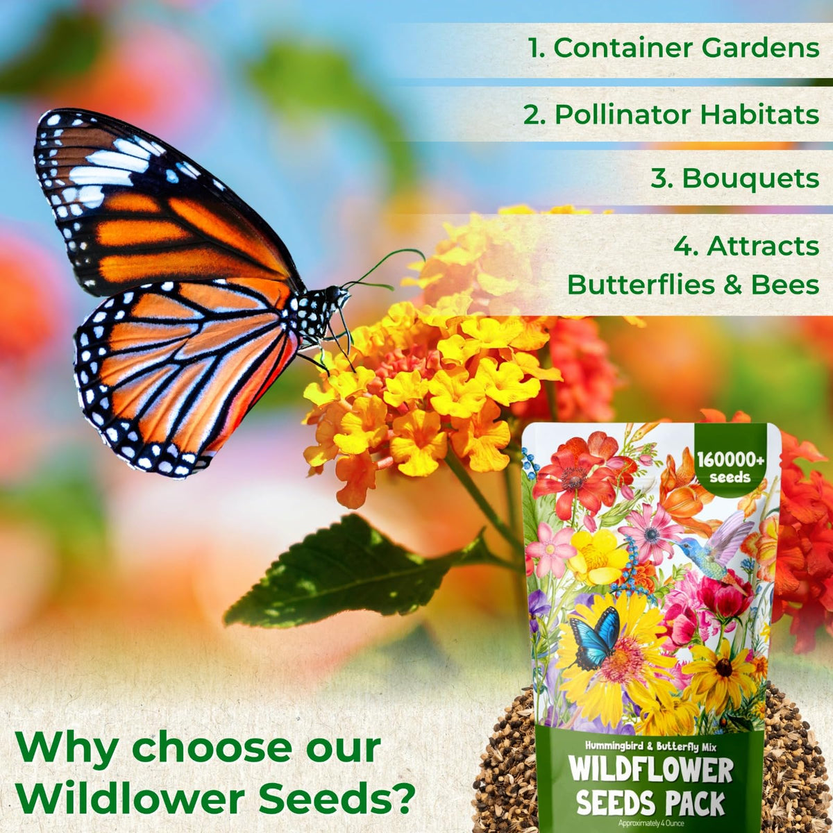 EquSym 4oz wildflower mix is easy to grow with minimal care and effort.