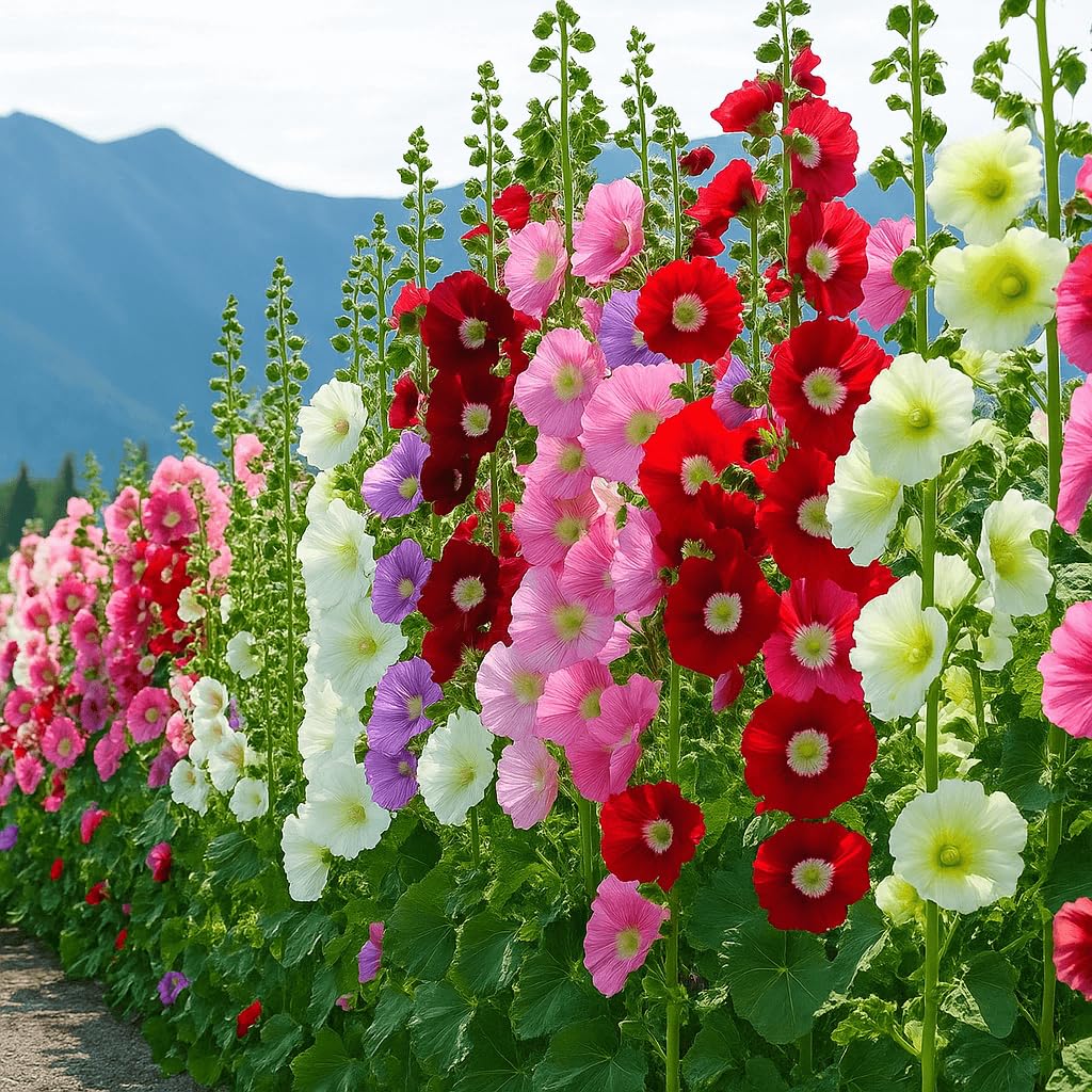 EquSym hollyhock seeds are easy to grow for beginners seeking low-maintenance beauty.