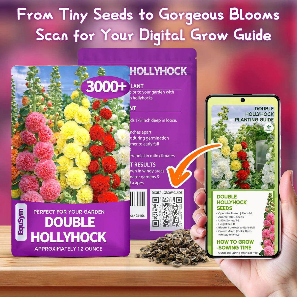 EquSym hollyhock seeds indoors start for stronger plants.