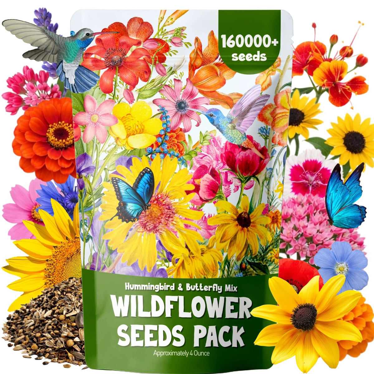 EquSym wildflower seed pack 4oz ready for sowing with diverse blooms.