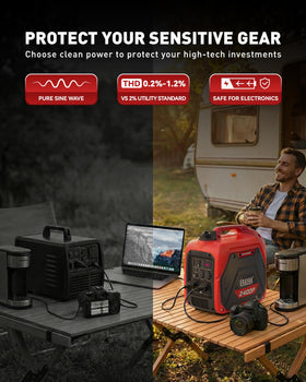 ERAYAK power outlets including 2 AC, 2 USB, and 1 DC for multiple devices